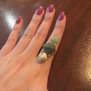 Green stone ring